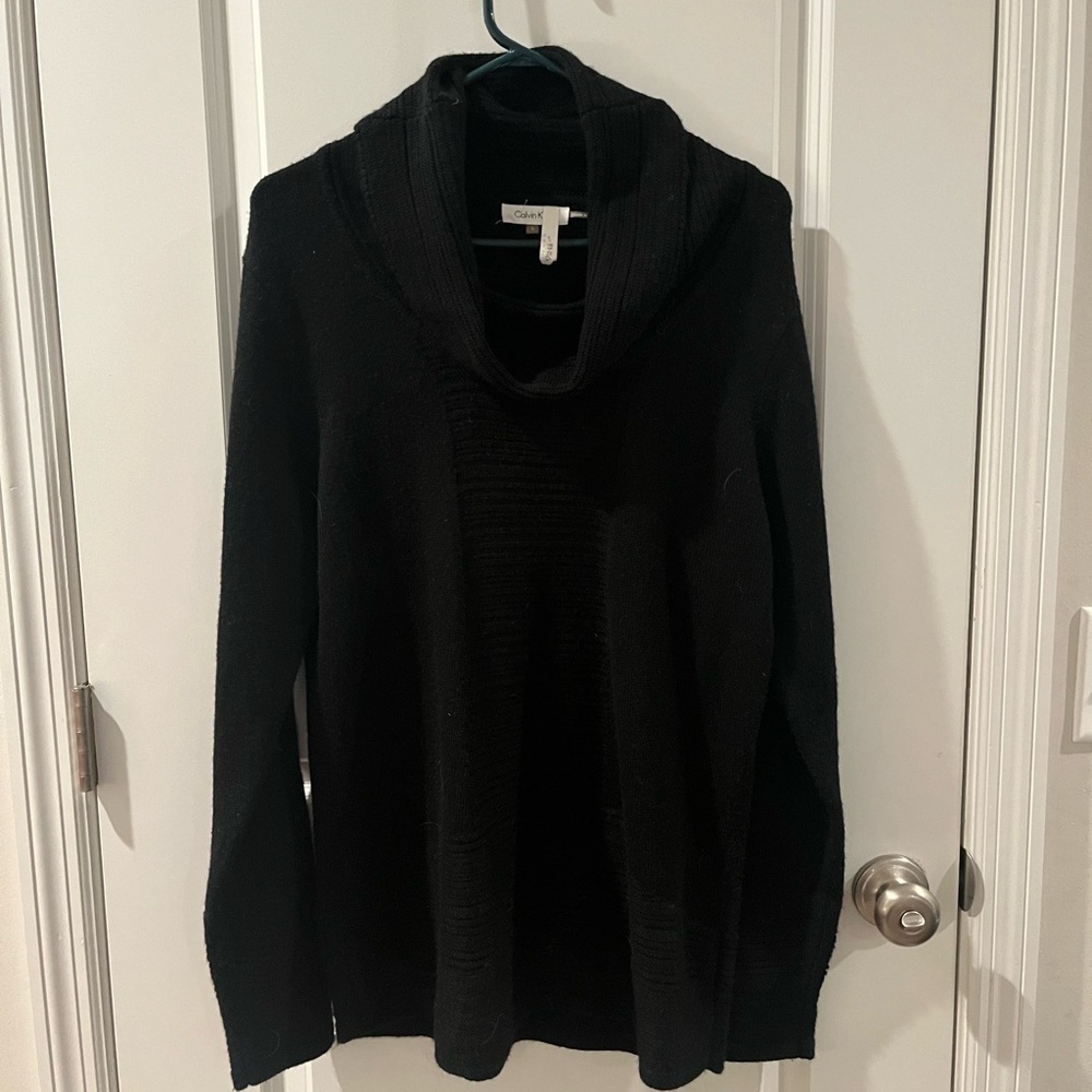 Calvin Klein Black Cowl Neck long length Sweater